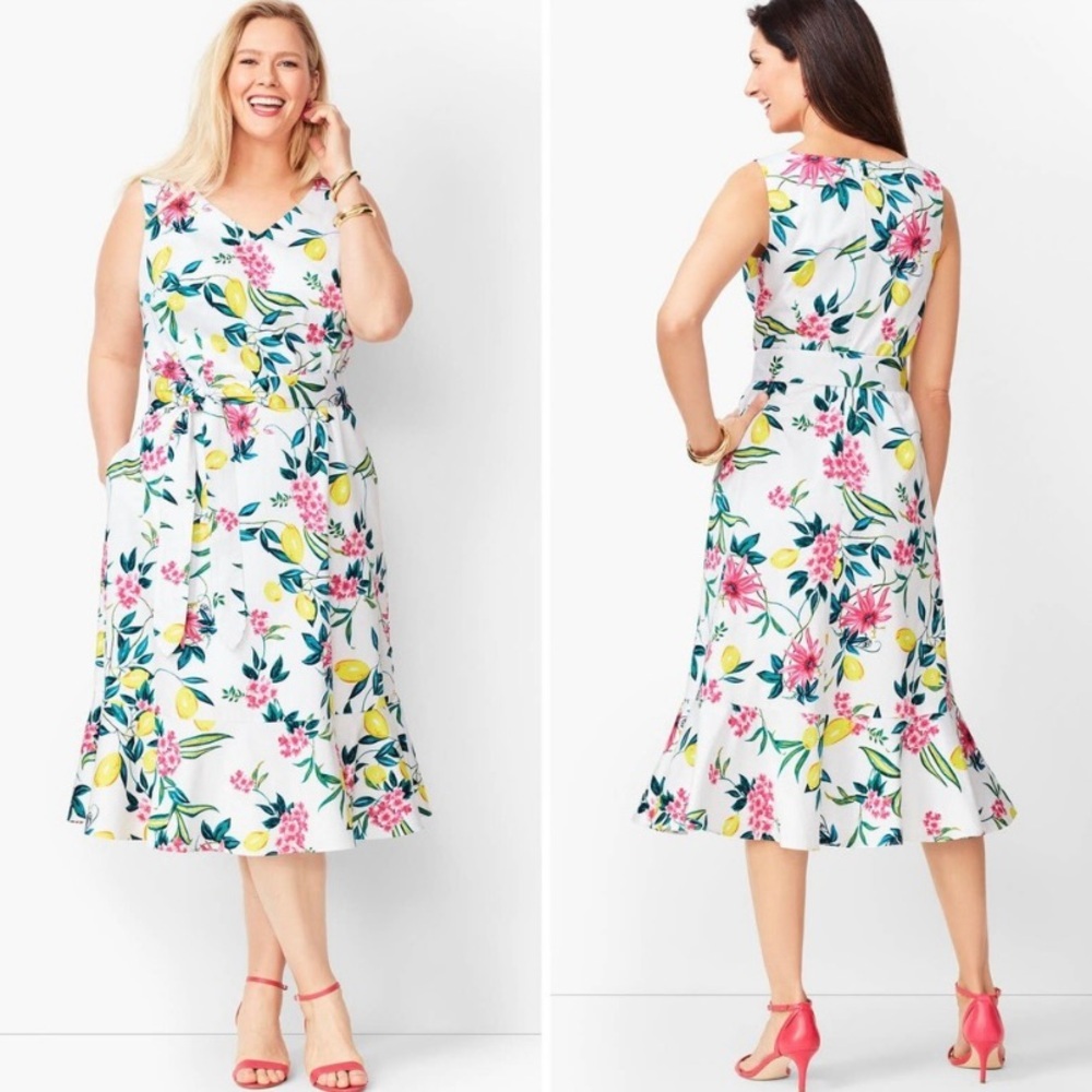 Talbots rsvp Lively Lemon Fit and Flare Dress